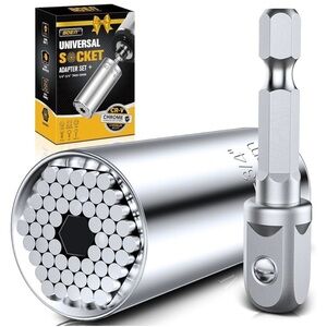 Universal Socket Adapter Tool Set Self Adjusting Fits 1/4”-3/4” Stocking Stuffer
